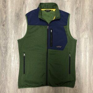 Orvis Men's Size Medium Vest Fleece Lined Green Blue Full Zip Outerwear Outdoor